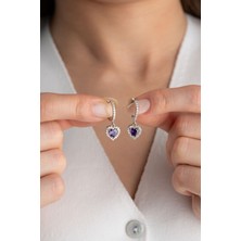 Silvano Jewelry 925 Ayar Gümüş Kalpli Halka Küpe