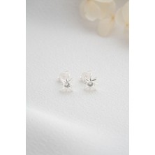 Silvano Jewelry 925 Ayar Gümüş Minik Kutup Yıldızı Çivili Küpe