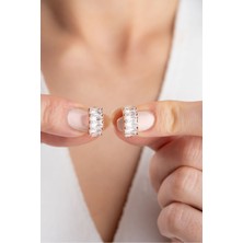 Silvano Jewelry 925 Ayar Gümüş Baget Taşlı Halka Küpe