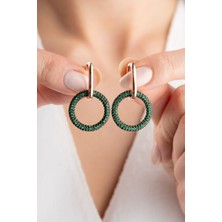 Silvano Jewelry 925 Ayar Gümüş Sallantılı Yuvarlak Küpe