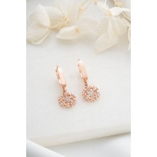 Silvano Jewelry 925 Ayar Gümüş Rose Kartanesi Küpe