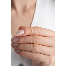 Silvano Jewelry 925 Ayar Gümüş Sallantılı Zincir Küpe