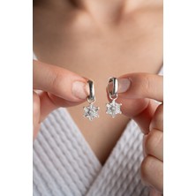 Silvano Jewelry 925 Ayar Gümüş Sallantılı Baget Kartanesi Küpe