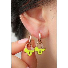 Silvano Jewelry 925 Ayar Gümüş Mineli Kilit Küpe
