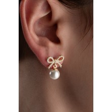 Silvano Jewelry 925 Ayar Gümüş Fiyonklu Inci Küpe