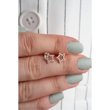 Silvano Jewelry 925 Ayar Gümüş Zirkon Taşlı Yıldız Küpe