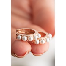 Silvano Jewelry 925 Ayar Gümüş Incili Halka Küpe