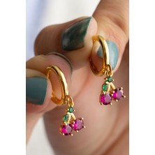 Silvano Jewelry 925 Ayar Gümüş Gold Kiraz Küpe