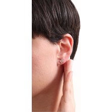 Silvano Jewelry 925 Ayar Gümüş Minik Kelebek Taşlı Küpe