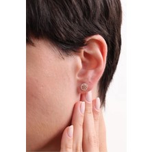 Silvano Jewelry 925 Ayar Gümüş Minik Çiçek Taşlı Küpe