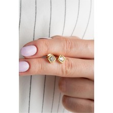 Silvano Jewelry 925 Ayar Gold Zirkon Taşlı Gümüş Küpe