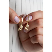 Silvano Jewelry 925 Ayar Gold Balık Gümüş Küpe