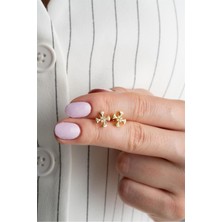 Silvano Jewelry 925 Ayar Gold Rüzgar Gülü Gümüş Küpe