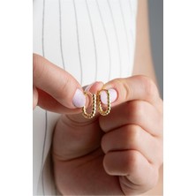 Silvano Jewelry 925 Ayar Gold Halka Gümüş Küpe