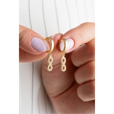 Silvano Jewelry 925 Ayar Gold Sallantılı Sonsuzluk Gümüş Küpe