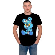 BUMETA Angry Cartoon Blue Teddy Bear Tişört  T-Shirt