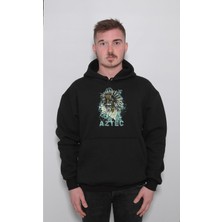 BUMETA Aztec Skull Kızıldereli Kuru Kafa Sweatshirt  Kapüşonlu Hoodie