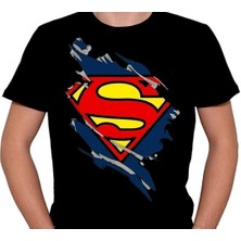 BUMETA Superman Süpermen Çelik Adam Kahraman Tişört  T-Shirt