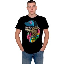 BUMETA Cat Hip-Hop Kulaklık Rap Tişört  T-Shirt