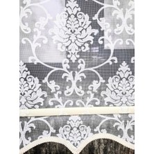 Bbb Simli Damask Desenli Çift Mekanizmalı Tül Stor Perde Ekru MT1018S