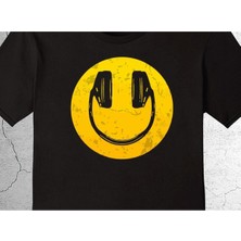 BUMETA Smile Kulaklık Music Gülen Surat Tişört Çocuk T-Shirt