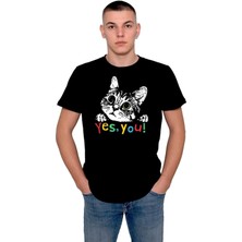 BUMETA Sevimli Kedi Cute Cat Yes You Evet Sen Tişört  T-Shirt