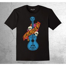 BUMETA Guitar Gitar Remember Me Skull Kuru Kafa Flowers Tişört Çocuk T-Shirt