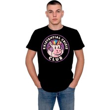 BUMETA Existential Crisis Club Domuz Unicorn Boynuzlu At Tişört  T-Shirt