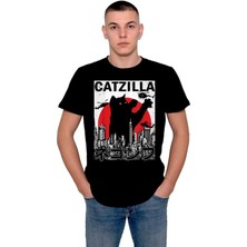BUMETA Cat Kedi Catzilla Japanese Godzilla Tişört  T-Shirt