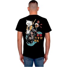 BUMETA Chibi Cat Bottle Japanese Flower Tişört  T-Shirt