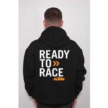 BUMETA Ktm Race To Ready Motorsiklet Süpermotor Logo2 Ön Sweatshirt  Kapüşonlu Hoodie