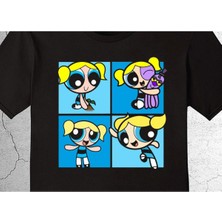 BUMETA Powerpuff Girls Bubbles Süper Güç Tişört Çocuk T-Shirt