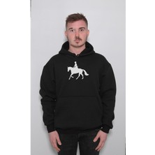 BUMETA Binicilik At Silüet Yarış Jokey Sweatshirt  Kapüşonlu Hoodie