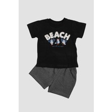 Chicsy Baby Beach Nakışlı Kuş Baskı Desenli 2'li Alt Üst Takım