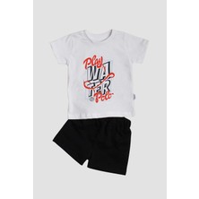 Chicsy Baby Play Polo Yazı Baskılı 2'li Tişört Alt Üst Takım