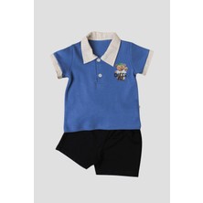 Chicsy Baby Tatlı Ayıcık Desenli Yaka Detaylı 2'li Alt Üst Takım