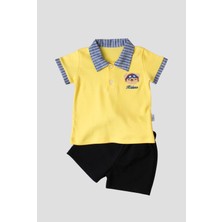 Chicsy Baby Tatlı Ayıcık Desenli Yaka Detaylı 2'li Alt Üst Takım