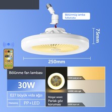 Ohargo Yeni LED Fan Işığı E27 Vidalı Üç Renkli Uzaktan Kumanda Ayarlanabilir Fan Işığı (Yurt Dışından)