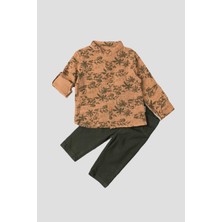 Chicsy Baby Palmiye Desenli Müslin Gömlekli 2'li Alt Üst Takım