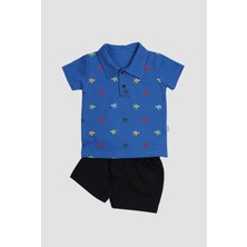 Chicsy Baby Kurbağa Desenli Polo Yakalı 2'li Alt Üst Takım