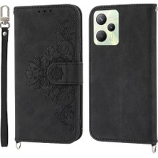 Colorful Shop Realme C30 Kabartmalı Bileklik Çoklu Kredi Kartı Yuvaları Için Flip Case (Yurt Dışından)