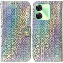 Colorful Shop Realme C61 Için Flip Case Cüzdan Kılıf Standı Tutucu Glitter Renkli Prim (Yurt Dışından)