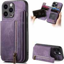 Colorful Shop IPhone 15 Için Kılıf Pro Max Vintage Fermuar Cüzdan Standı Fonksiyonu Katlanabilir (Yurt Dışından)