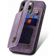 Colorful Shop IPhone 15 Için Kılıf Pro Max Vintage Fermuar Cüzdan Standı Fonksiyonu Katlanabilir (Yurt Dışından)