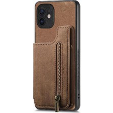 Colorful Shop IPhone 11 Için Kılıf Vintage Fermuar Cüzdan Standı Fonksiyonu Katlanabilir Arka Kapak (Yurt Dışından)