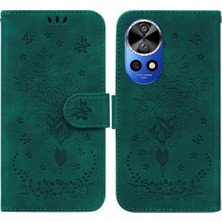 Colorful Shop Huawei Nova 12 Pro Kabartma Gül Çiçekler Flip Pu Deri Kapak Kılıf (Yurt Dışından)