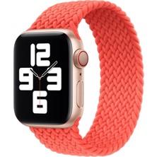 ZORE Apple Watch 38MM Uyumlu Kordon Hasır Örgü Esnek Krd-32 Medium Kayış, Turuncu