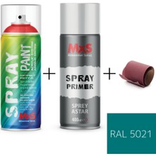 MxS Sprey+Astar Özel Yapım Akrilik Sprey Boya Seti 400 ml (Araba-Metal-Plastik-Ahşap) + Zımpara
