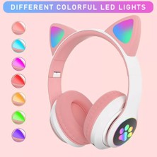 Hsmy LED Işıklı Bluetooth Cat Ears Kablosuz Kulaklık (Yurt Dışından)