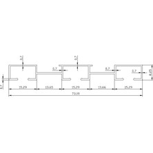 İzen Üç Kanallı Alüminyum Beyaz Perde Rayı (73MM) Üçlü Korniş